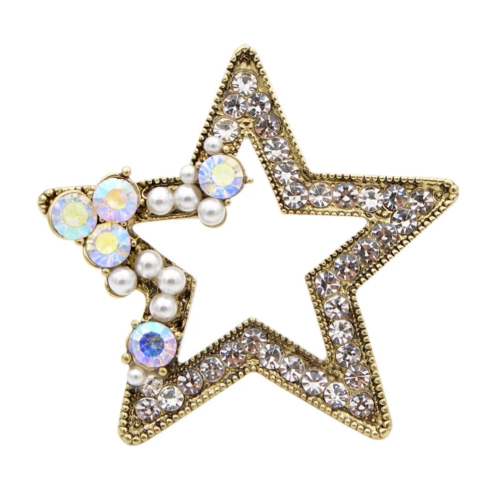 Cindy Xiang Rhinestone Star Brooches For Women Vintage Alloy Pins Coat Brooch Shining Elegant