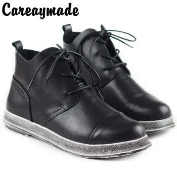 

Careaymade-New Head Cowhide British Leather Shoes Sen Series Genuine Leather Retro hand-made Shoes College Leisure Martin Boots