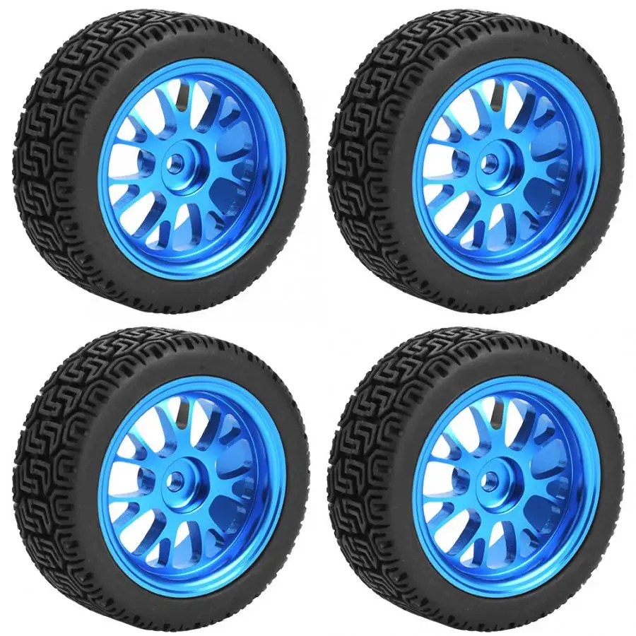 4pcs 1/18 RC Racing Car Wheel Tires Metal Y-Shaped Rims Wheel Wide Tyre For Wltoys 1/18 A959 A979 A969 Model Car Accessory - Цвет: Зеленый