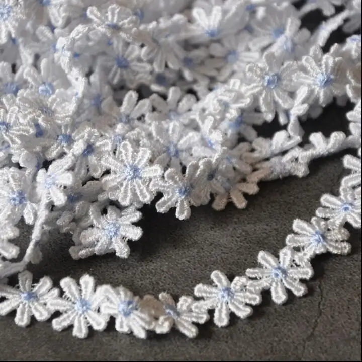 

5 Meters White Blue Lace Trimmings Daisy Venice Lace Trim for Garment Curtain Decoration Flower Polyester Fabric Lace Craft