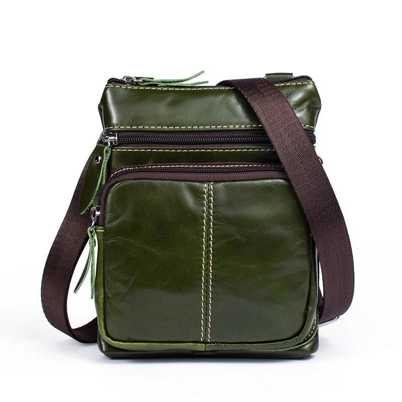 Koop WESTAL mannen schoudertas echt lederen crossbody tas mannen messenger bag lederen zachte platte rits mannen schoudertassen 701