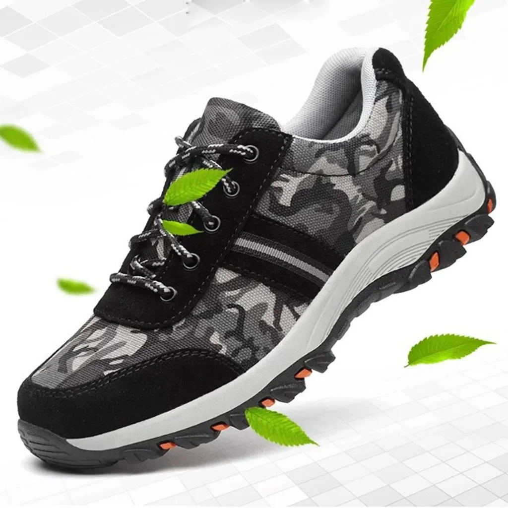 

Casual shoes men sneakers Mens outdoor Safety Steel Toe Cap Work Hiking Breathable Trainers Boots Shoes#G4