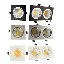 7 Вт 9 Вт 12 Вт 18 Вт 24 Вт Светодиодный светильник потолочный светильник квадратный cob с регулируемой яркостью 220 В 110 В встраиваемый двойной светильник Светодиодный точечный светильник с Драйвером