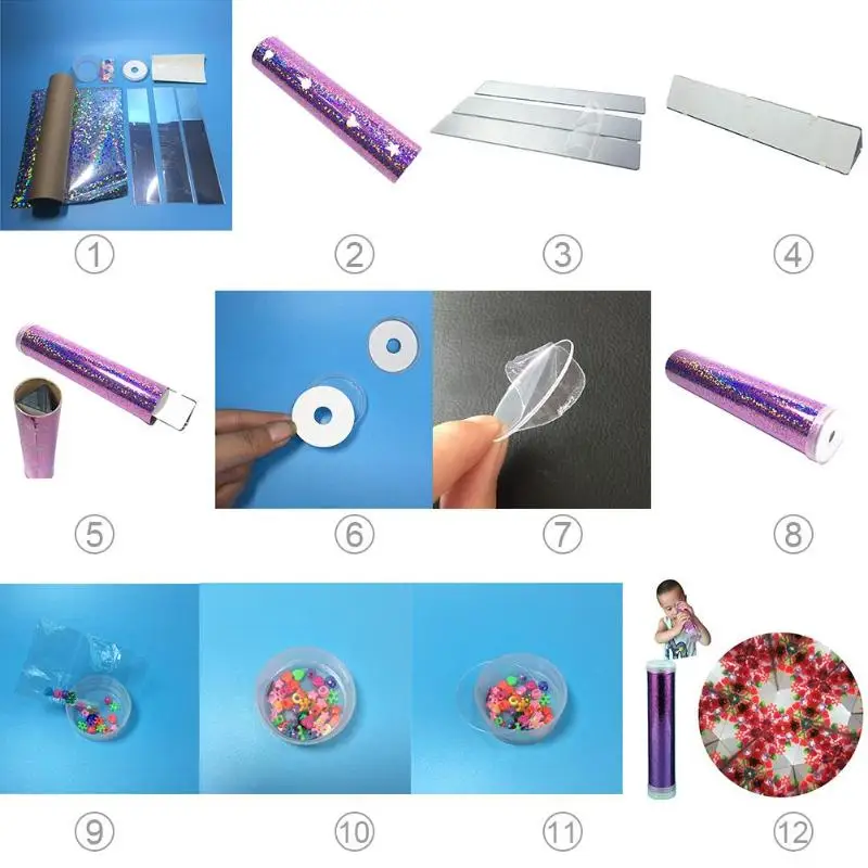 DIY Kaleidoscope Children Toy Child Educational Science Classic Toy Large Twisting Kaleidoscopes Rotating Kid Gift Color Random