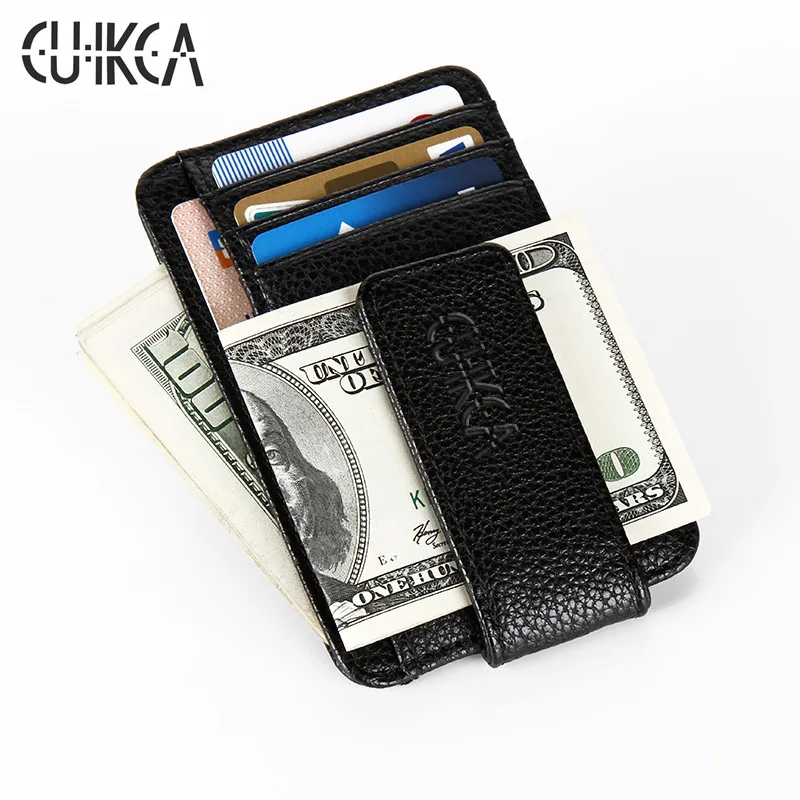 

CUIKCA New Fashion Women Men Wallet Money Clip Magnet Clip Ultrathin Pocket Clamp Credit Card Case Mini Creative Wallet