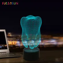 Lampe décorative 3D à effet d'illusion de dents, nouveauté, ambiance nocturne colorée, cadeau idéal pour le dentiste