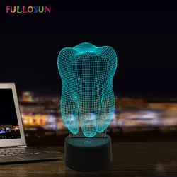 Lampe décorative 3D à effet d'illusion de dents, nouveauté, ambiance nocturne colorée, cadeau idéal pour le dentiste 
