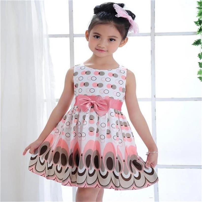 JU Girl vestido de princesa con lazo y cinturón para niña, ropa para niños  con estampado de pavo real y burbuja circular, vestidos de fiesta para niña  de 2 a 11 años,
