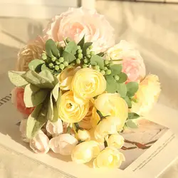 Новое поступление Многоцветный Phantom Роза Пион топ шелковые цветы букет один Декор Свадебные Высокое качество сделать для дома, теплые ltt