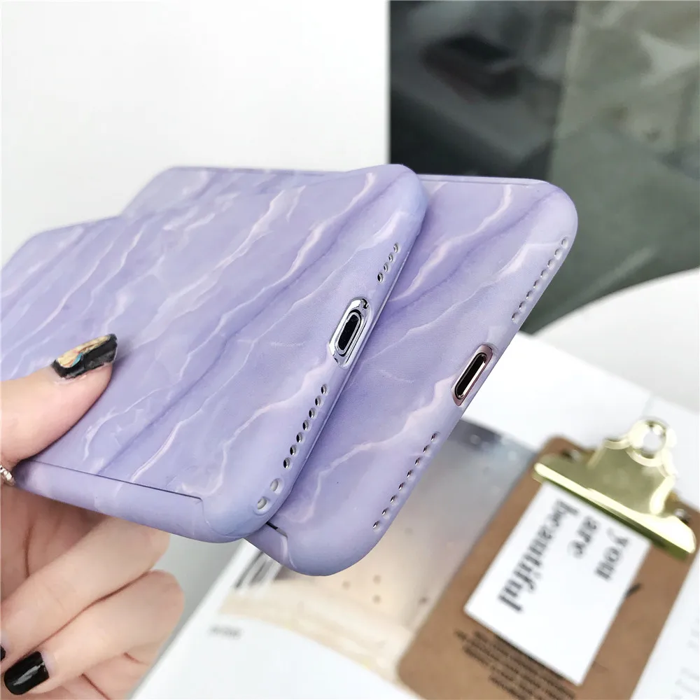 Трехцветный чехол с милым волнистым узором для iPhone X XR XS Max противоударный 8 7 6 6S 5 5E