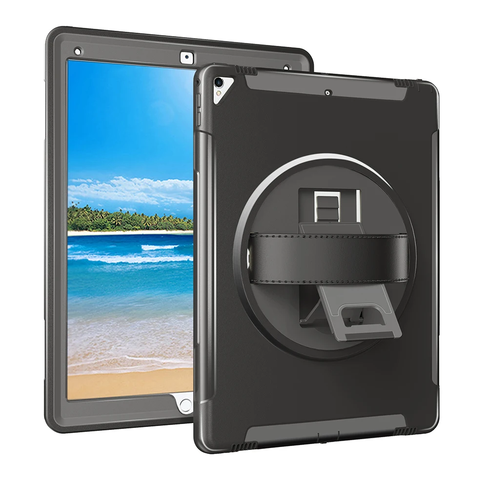 Miesherk Case for iPad Pro 12.9 with 360 Degree Rotating Leather Hand Strap and Kickstand, Heavy Duty Shockproof Drop Protector Miesherk Case for iPad Pro 12.9 with 360 Degree Rotating Leather Hand Strap and Kickstand, Heavy Duty Shockproof Drop Protector