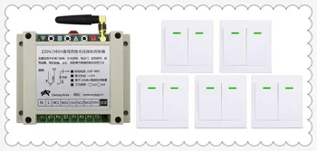 

AC220V 250V 380V 30A 2CH Wireless Remote Control Switch Receiver+5*Wall Panel Remote Transmitter Sticky Remote Smart Home Switch