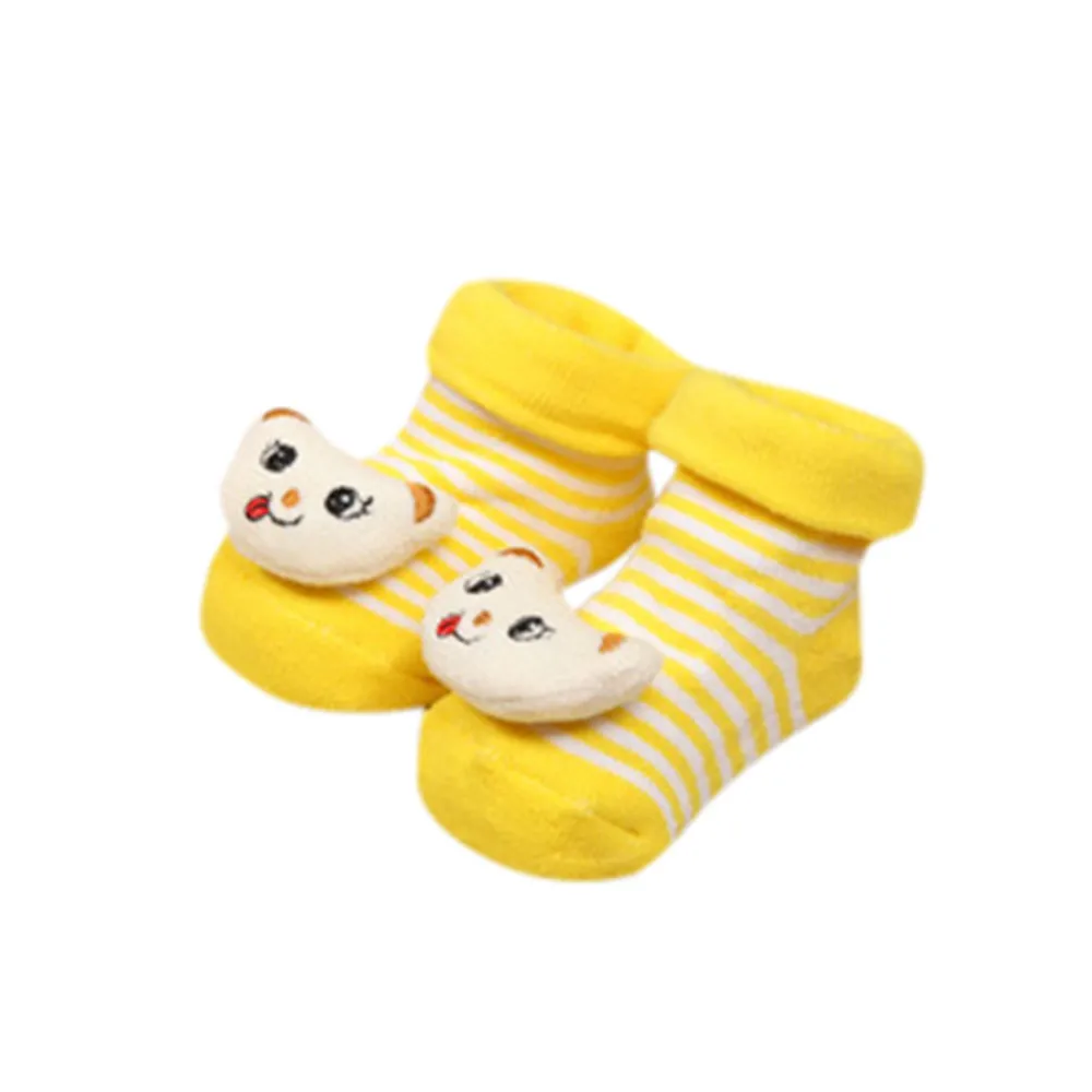 Милые носки для новорожденных с героями мультфильмов; calcetines; детские Нескользящие зимние теплые носки для маленьких девочек и мальчиков; тапочки; обувь; meias