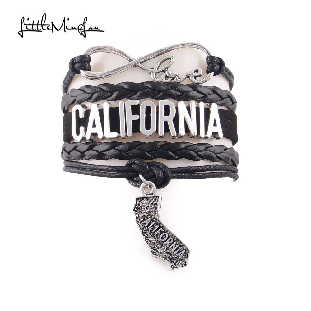 Маленький Браслет Minglou infinity love CALIFORNIA мужские браслеты и обручи с картой географии
