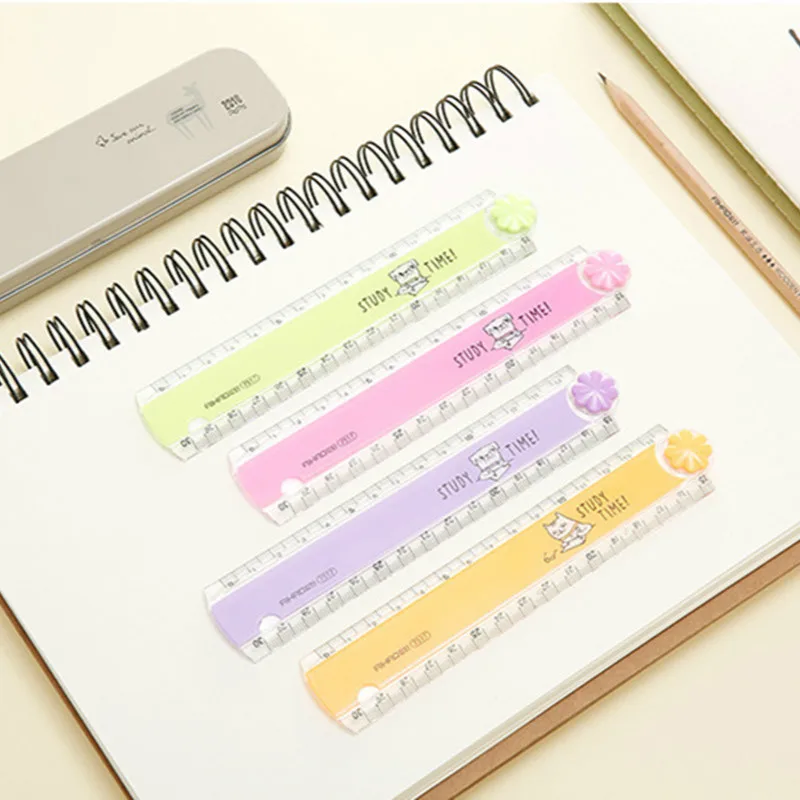 

1pc 30CM Cute Kawaii Study Time Color Folding Ruler Multifunction DIY Drawing Rulers for Kids Students Office School Stationery