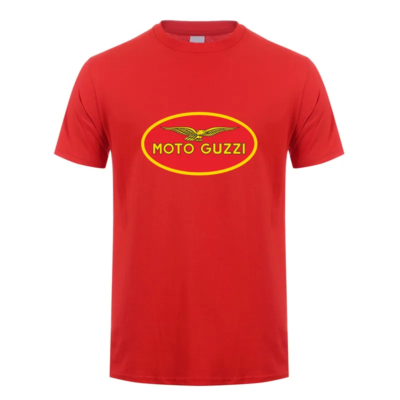 Moto Guzzi футболка мужские топы мотоцикл Новая мода короткий рукав футболки Мужская футболка - Цвет: Red