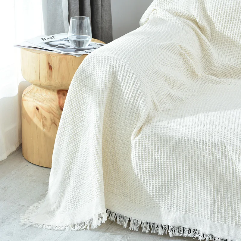 Одеяло из хлопчатобумажной пряжи плед диван полотенце кисточкой чехол вязаное одеяло для досуга для диван в гостиной кресло