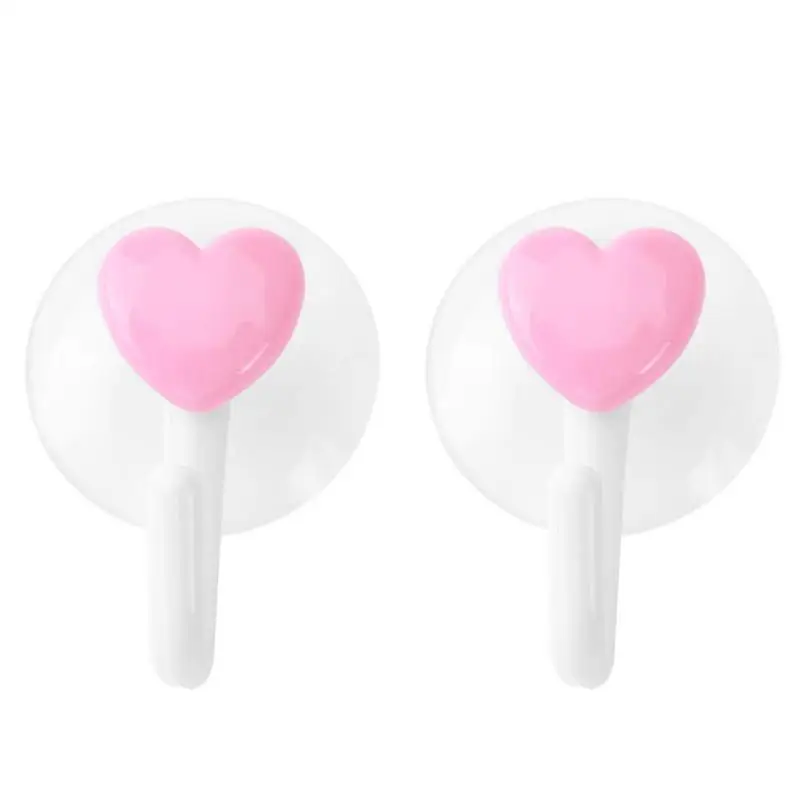 2pcs Heart-shaped Wall Hooks Towel Hanger Kitchen Bathroom Door Window Wall Suckers Multi-Purpose Hooks 2pcs Heart-shaped Wall Hooks Towel Hanger Kitchen Bathroom Door Window Wall Suckers Multi-Purpose Hooks