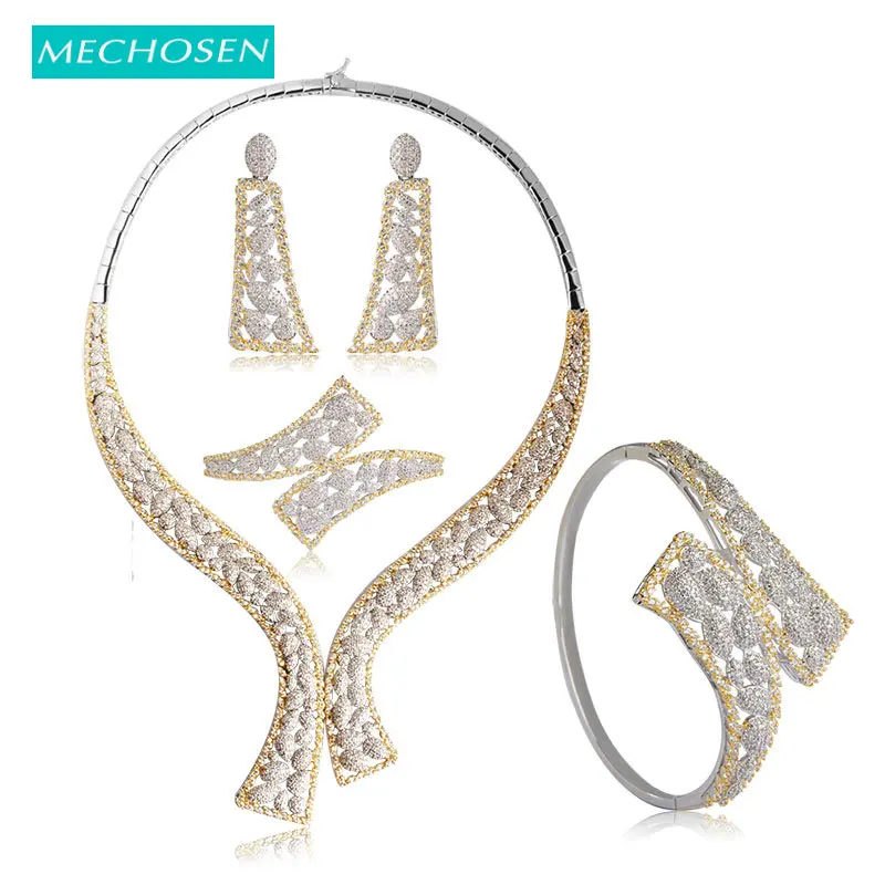 MECHOSEN font b Luxury b font Copper Bridal Wedding font b Jewelry b font Sets Stunning