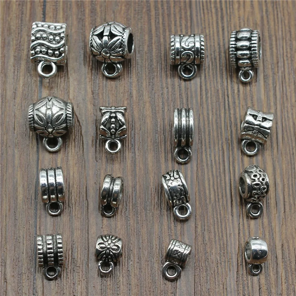 20pcs/lot Bails Beads Connector Charms Jewelry Findings DIY Bails Beads Charms Connector Wholesale Antique Silver Color|Jewelry Findings & Components| - AliExpress