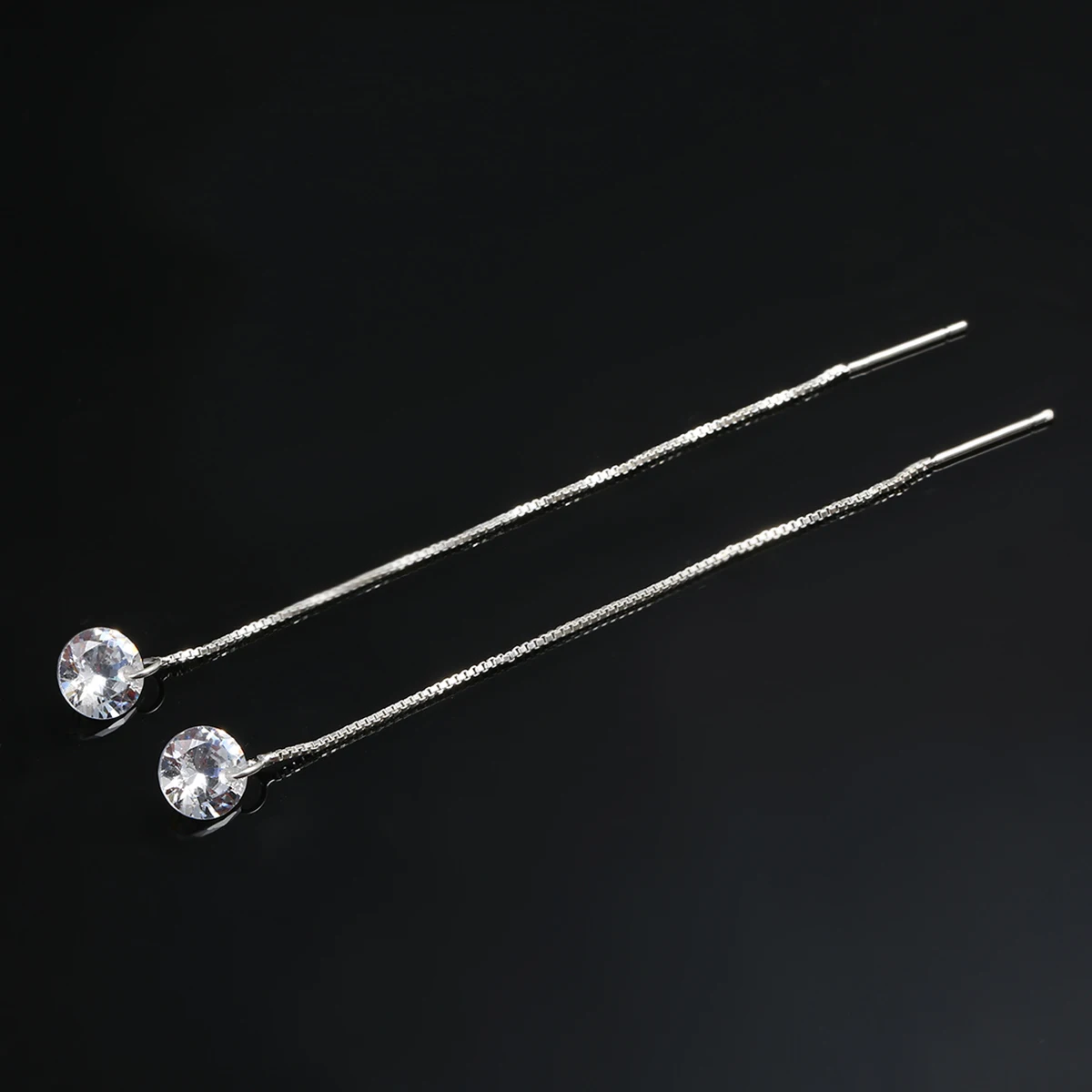 Shellhard Crystal Long Drop Earrings Charming Cubic Zirconia Hoop Chain Dangle Earrings Shellhard Women Piercing Body Jewelry