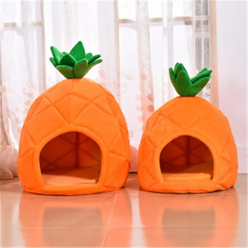 Cute Pineapple Kennel Cat Nest Teddy Dog Cotton House Bed Winter Warm Dog Cat Bed With Detachable Cushion Pet Products Cute Pineapple Kennel Cat Nest Teddy Dog Cotton House Bed Winter Warm Dog Cat Bed With Detachable Cushion Pet Products