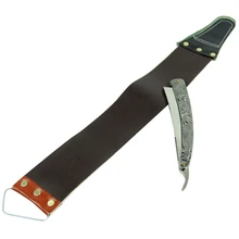 1 шт. Парикмахерская из нержавеющей стали, прямой бритвенный станок, бритва Sweeney Todd+ Strop cloth Beard Shaver