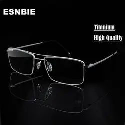 ESNBIE высокое качество титановое стекло es рамка Мужская очки с полуободками пилот стекло очки бизнес-человек зрелище рамка прозрачные линзы