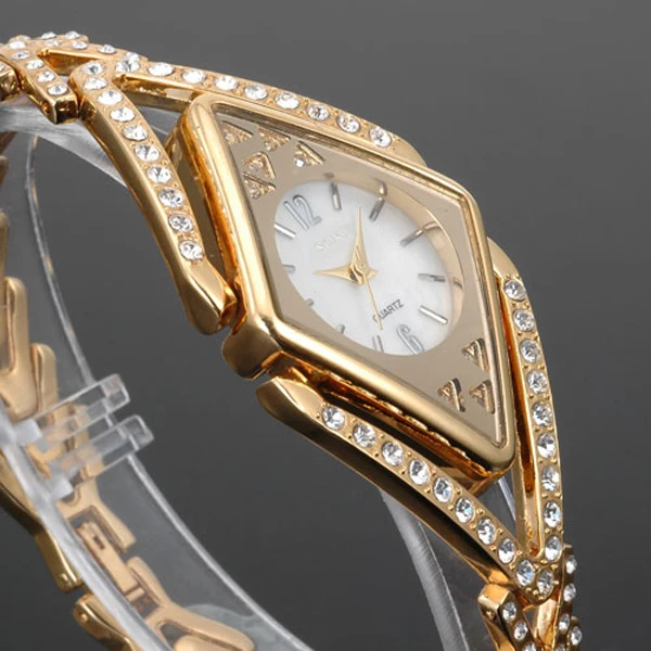 Fine jewelry SOKI Womens Crystal diamond Jewelry Analog Quartz Jewels