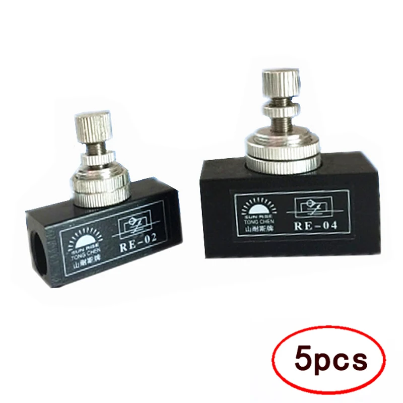 

5Pcs 1/8" 1/4" 3/8" 1/2" inch BSPT Pneumatic Air Flow Speed Control Valve RE-01 RE-02 RE-03 RE-04 Throttle Valve RE 01 02 03 04