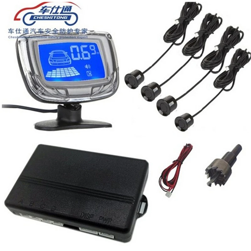 

PZ500 Car Parking Reverse Radar Car Parking Sensor 4 Sensors Buzzer Backup Visible LCD Display Detector Alarm Security Systems