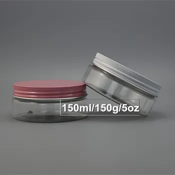 

30 x 5OZ Clear PET Facial Cream Jar with Metal Screw Lid Or Plastic Lid for you