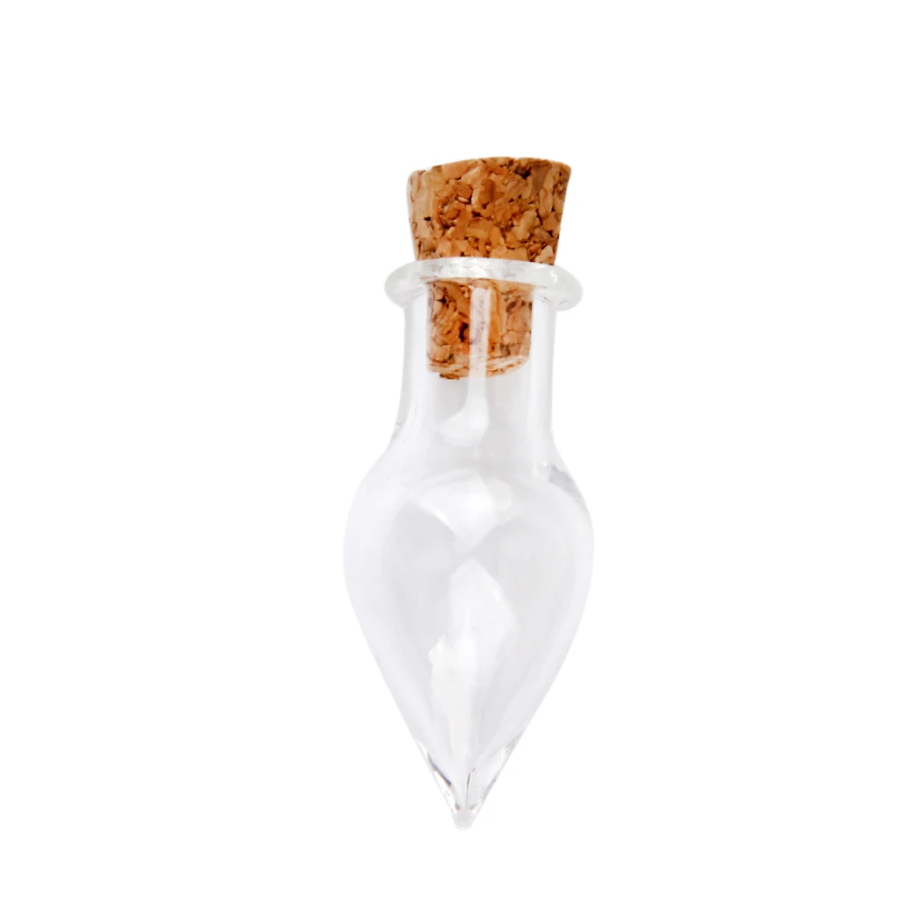 20 Pieces Glass Wishing Bottle Necklace Pendant Vials Charms Empty Bottles