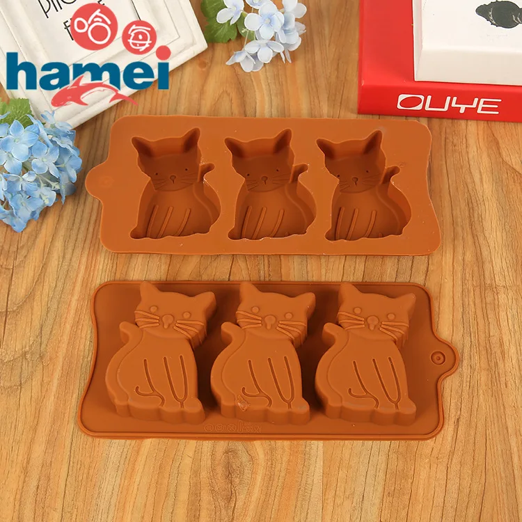 1PCS Cute cat biscuits mold silicone chocolate mold silicone mold
