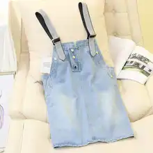 Новые летние Мини-юбки джинсы винтажная джинсовая юбка на подтяжках карман Повседневное юбки для девочек комбинезоны S-L BL14
