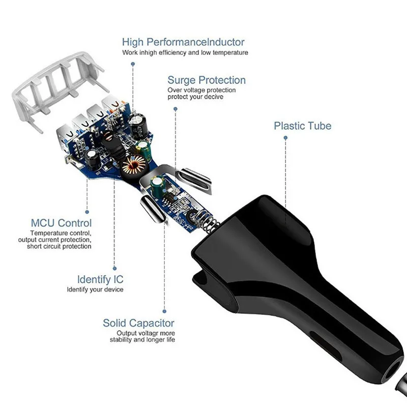 Быстрая зарядка 3,0 4 USB Автомобильное зарядное устройство адаптер QC3.0 Быстрая зарядка 4 порта автомобильное зарядное устройство для мобильного телефона iPhone samsung A40 Xiaomi 9T