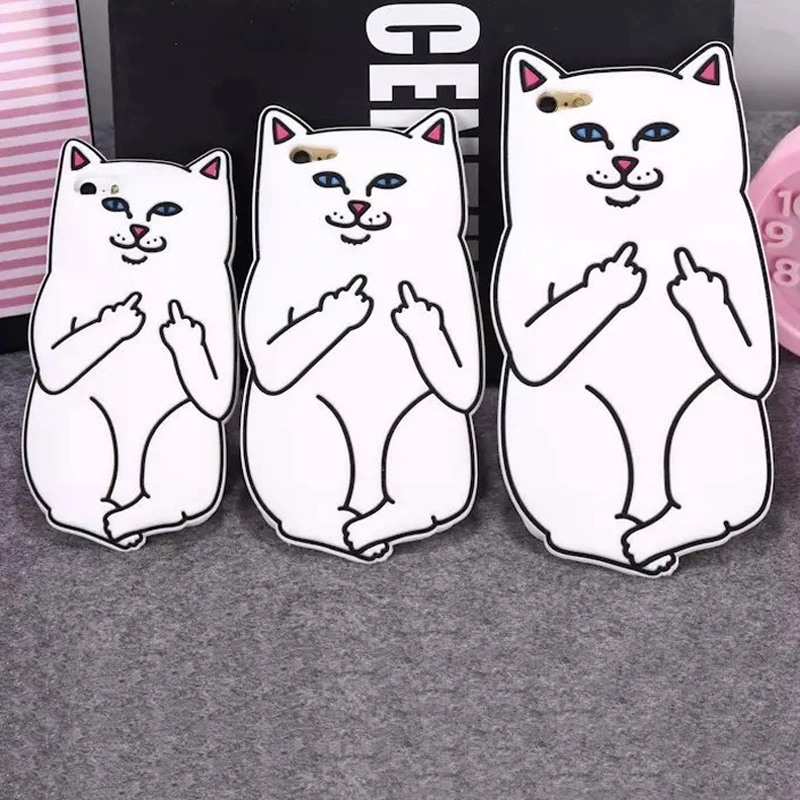Симпатичные мягкие кремния cat case для iphone 7 6 6s плюс 5 5S se случаи 3d мультфильм
