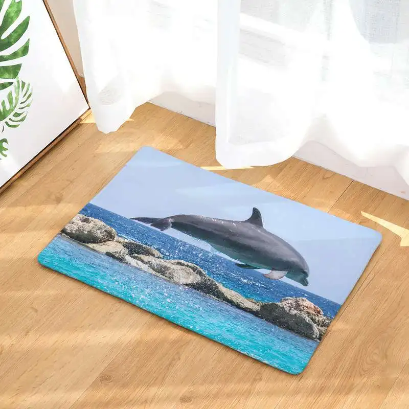 CAMMITEVER коврик для ног, стула для йоги, игровой коврик для ванной комнаты, коврик для прихожей, Прямоугольный Коврик для украшения дома, Дельфин в синем море - Цвет: 2810-10