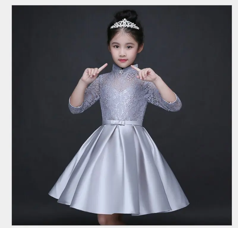 Baby Girl Kid Evening Party Dresses For Girl Wedding Princess Clothing 2017 New Solid Color Bow Moderator Dress Children Clothes HTB14obkQFXXXXcNXXXXq6xXFXXXH - Baby Girl Kid Evening Party Dresses For Girl Wedding Princess Clothing 2017 New Solid Color Bow Moderator Dress Children Clothes
