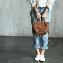 Vendange сумка через плечо в японском и корейском стиле новая модная винтажная ручная работа крутая натуральная кожа сумка/сумка-мессенджер 2030