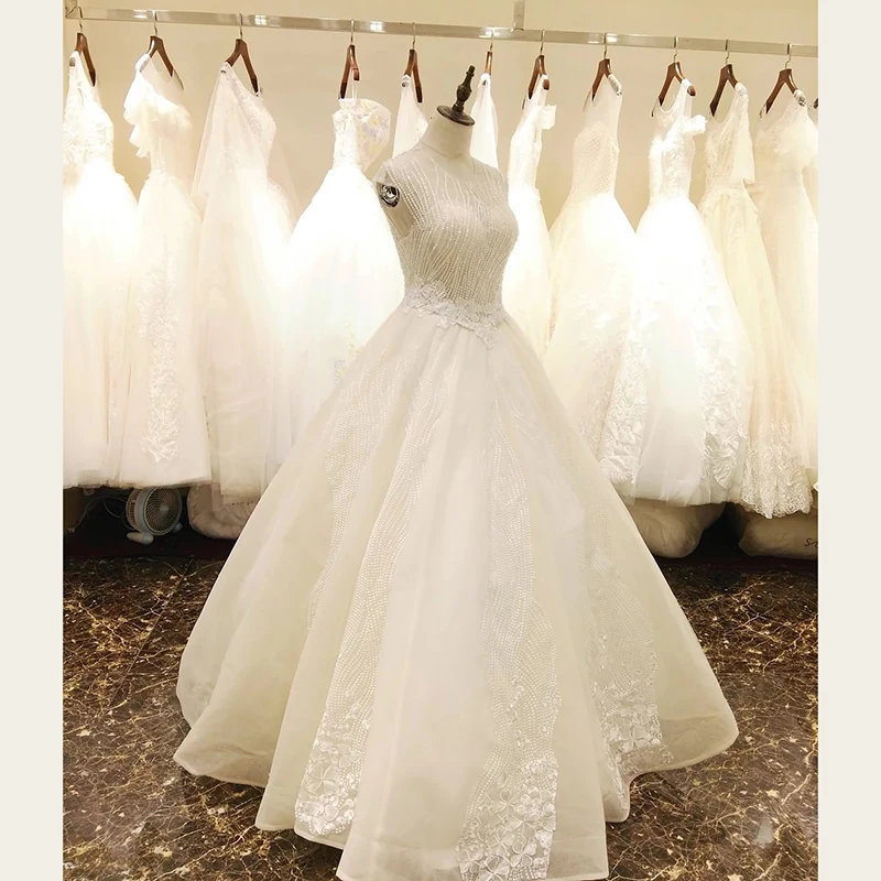 

Real Pic Amanda Novias Wedding Dress Sexy Pearl beading Hole back Wedding Dress Robe De Marage Vestidos wedding dresses