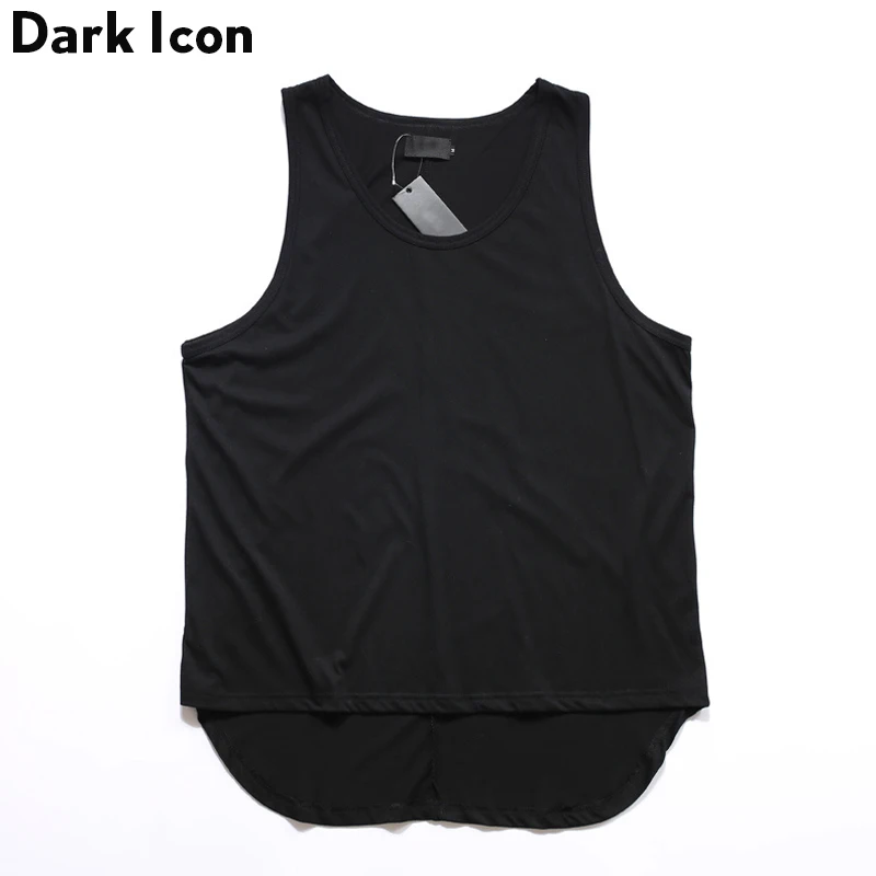 Мужская Уличная майка DARK ICON укороченная и длинная кофта в стиле хип хоп черная