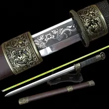 Прямой полный Тан крабон стальное лезвие острый готовый для битвы ручная кованая китайская Династия Тан боевой меч катана