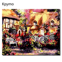 Бескаркасный пейзаж DIY Краска по номерам настенная Художественная Картина Краска по номерам Холст Краска для домашнего декора художественная работа VA-0209