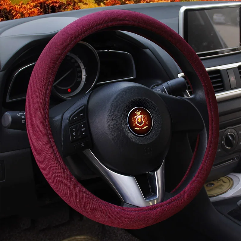 Flax Braided Car Steering Wheel Cover Breathable Non-slip Auto Covers 15 inches 38 cm Universal Fits Most Styling | Автомобили и
