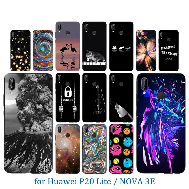 Для huawei P20 Lite Противоударный задняя крышка 5 84 дюйма для nova 3e вулканический узор