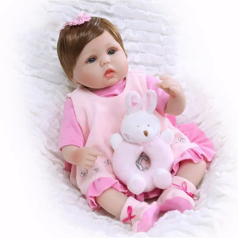 

NPK New 18 Inches 42cm Silicone Doll Reborn Baby Kids Toys Girls Gift Bebe Dolls Brinquedos Dolls Xmas Gifts