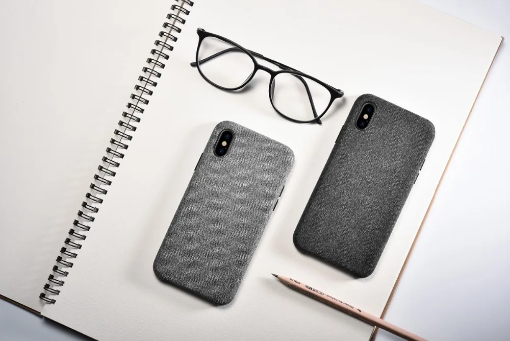 Черный XOOMZ для iPhone X чехол снежный узор ткань чехол для iPhone X тонкая мягкая ткань микрофибра кожа задняя крышка