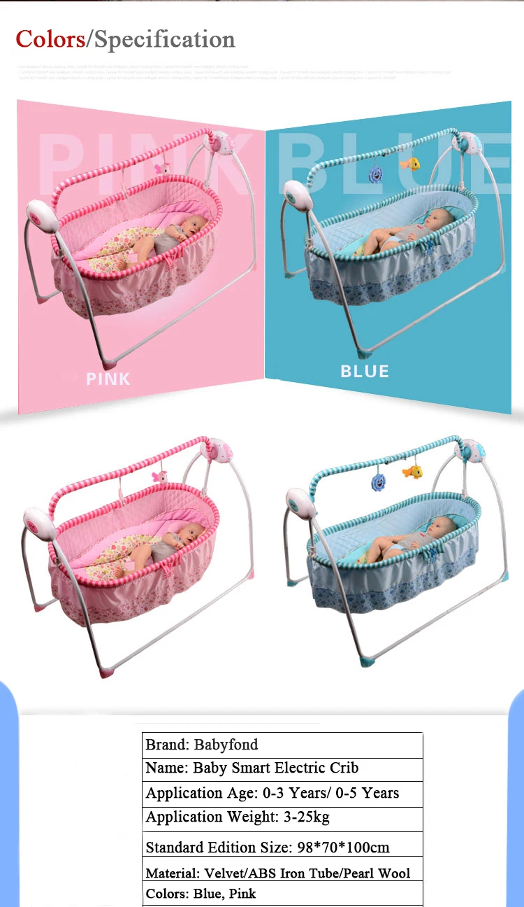 Versão de Rede Cadeira do Bebê Automático com Controle Grande Cama Berço Elétrico Bebê Crianças Berço Remoto Inteligente Sono 11 Cheap Berço