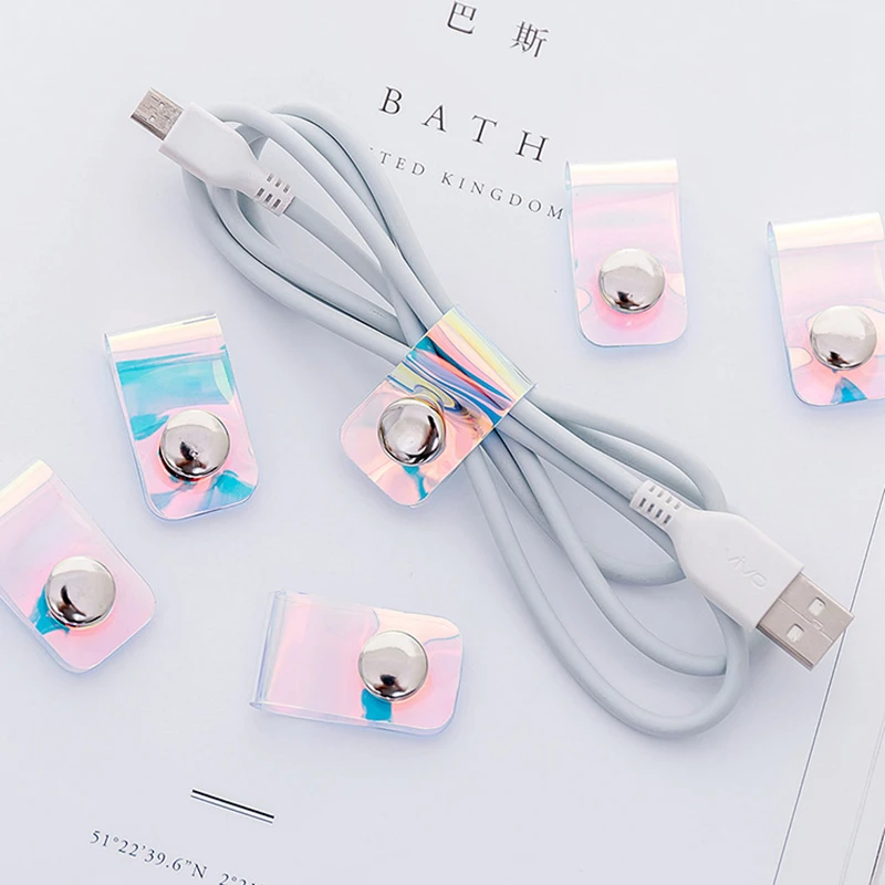 Travel accessories Laser transparent Cable Winder Earphone Protector USB Phone Holder Accessory Packe Organizers Dropshipping